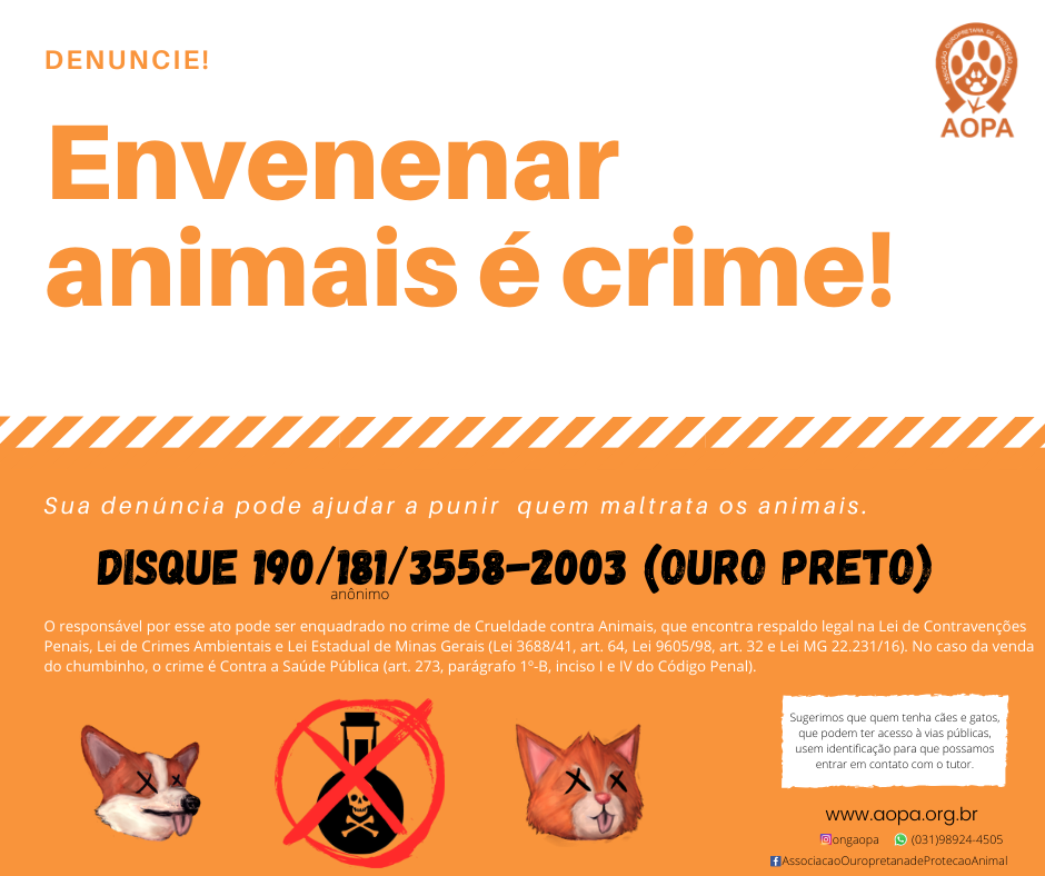 É Crime agredir ou matar um animal indefeso!